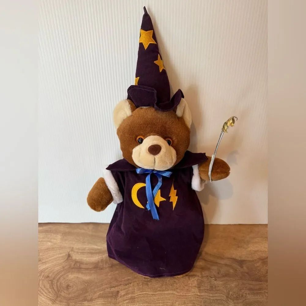 Wizard Teddy Bear Plush Stuffed Animal Plush Vintage 19" w/ hat King Plush Magic